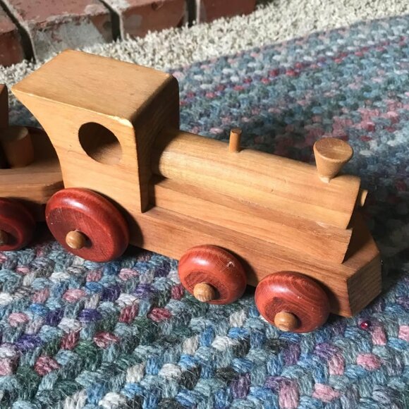 Antique Montgomery Schoolhouse Large Wooden Train from 80’s Large - Picture 2 of 10